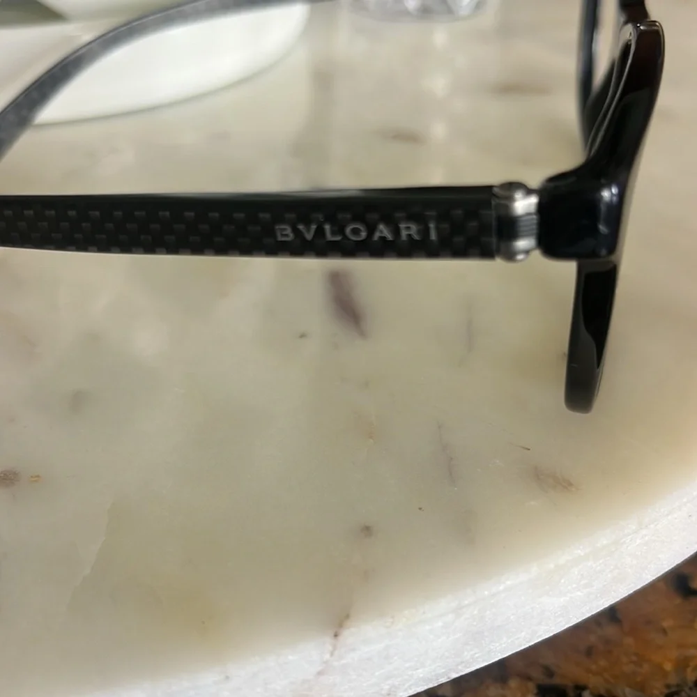 EUC Bulgari black carbon fiber sides, eyeglass frames unisex